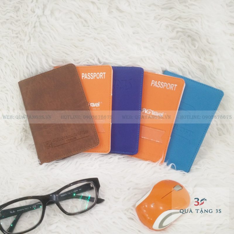 Ví đựng passport in logo